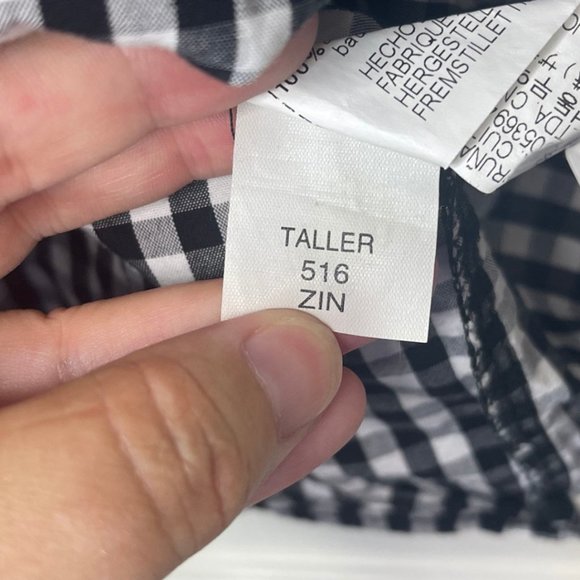 ZARA TRAFALUC | Black and White Checkered Peplum Tank with Button Back | Size XS - Picture 8 of 10